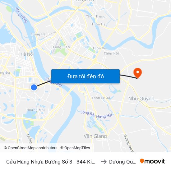 Cửa Hàng Nhựa Đường Số 3 - 344 Kim Ngưu to Dương Quang map