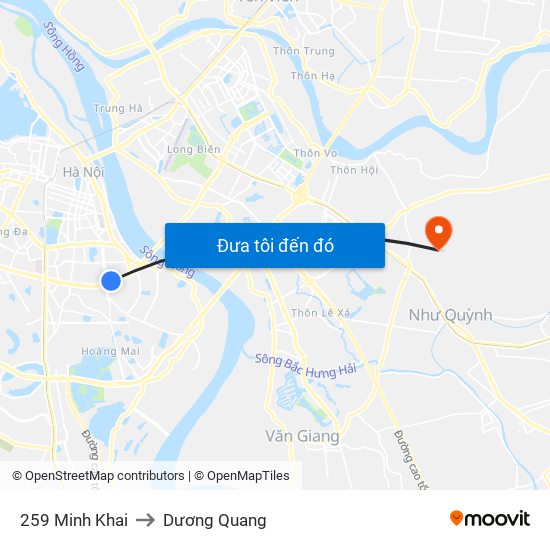 259 Minh Khai to Dương Quang map