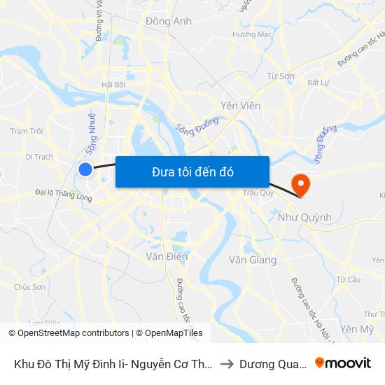 Khu Đô Thị Mỹ Đình Ii- Nguyễn Cơ Thạch to Dương Quang map