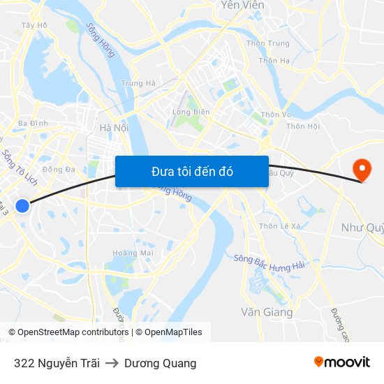 322 Nguyễn Trãi to Dương Quang map
