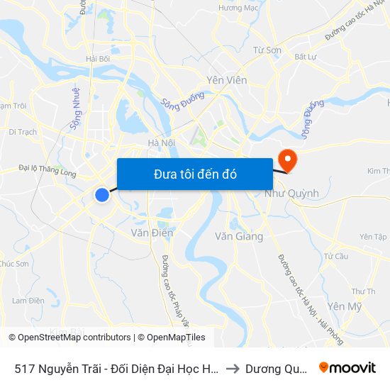 517 Nguyễn Trãi - Đối Diện Đại Học Hà Nội to Dương Quang map