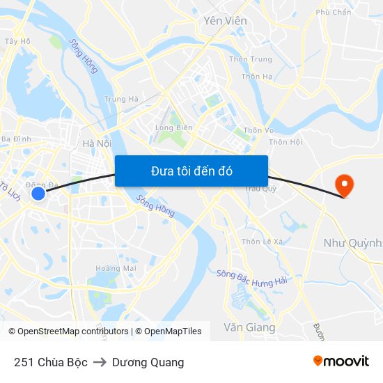 251 Chùa Bộc to Dương Quang map