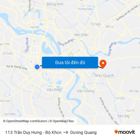 113 Trần Duy Hưng - Bộ Khcn to Dương Quang map