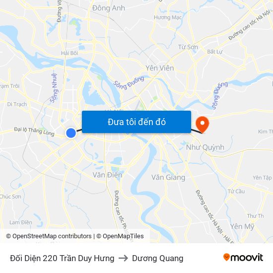 Đối Diện 220 Trần Duy Hưng to Dương Quang map
