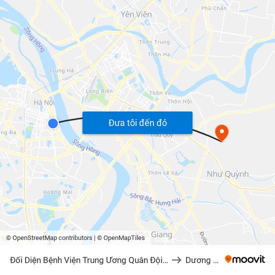 Đối Diện Bệnh Viện Trung Ương Quân Đội 108 - Trần Hưng Đạo to Dương Quang map