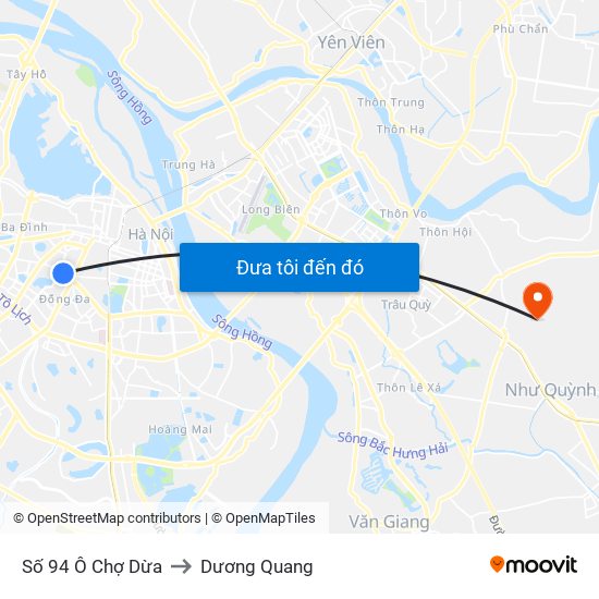 Số 94 Ô Chợ Dừa to Dương Quang map
