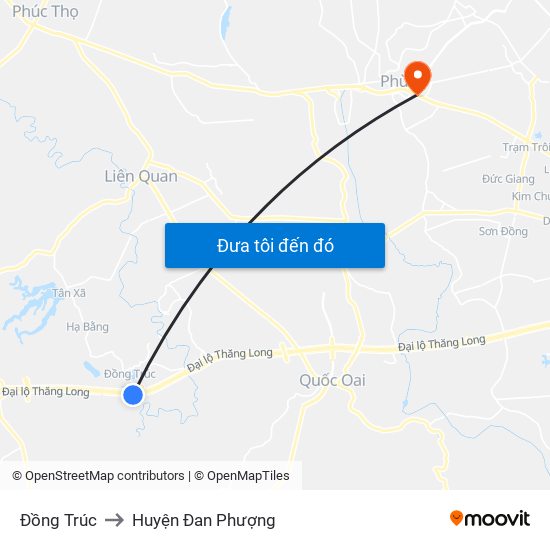 Đồng Trúc to Huyện Đan Phượng map