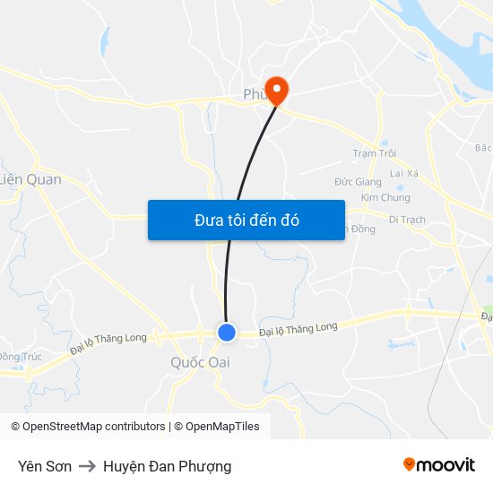 Yên Sơn to Huyện Đan Phượng map