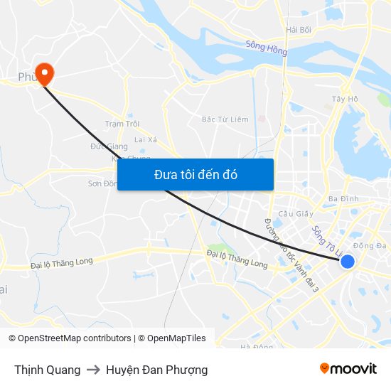 Thịnh Quang to Huyện Đan Phượng map