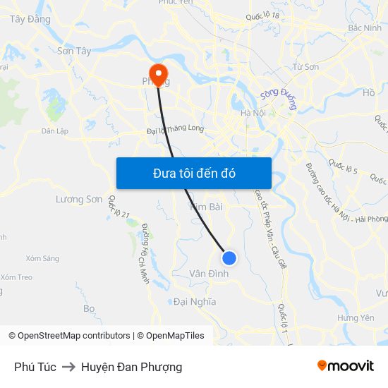 Phú Túc to Huyện Đan Phượng map
