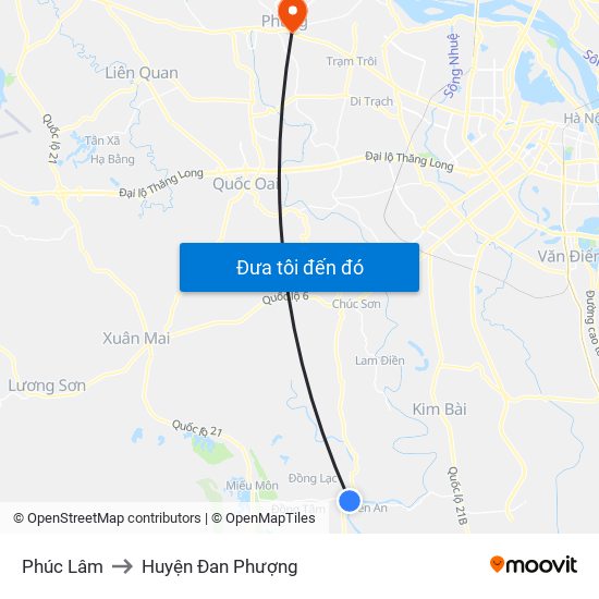 Phúc Lâm to Huyện Đan Phượng map