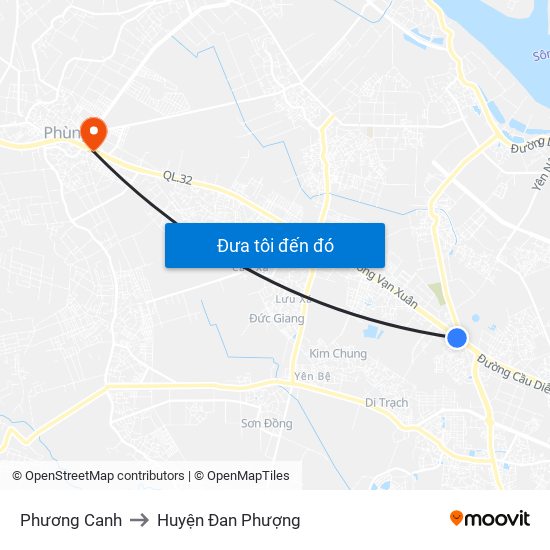 Phương Canh to Huyện Đan Phượng map