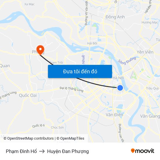 Phạm Đình Hổ to Huyện Đan Phượng map