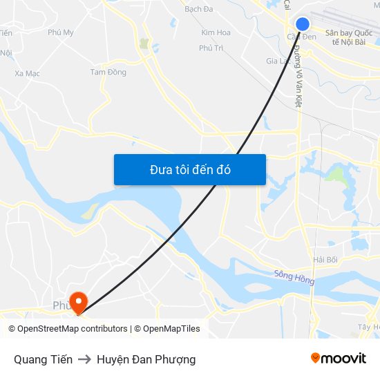 Quang Tiến to Huyện Đan Phượng map