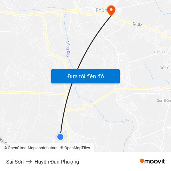 Sài Sơn to Huyện Đan Phượng map