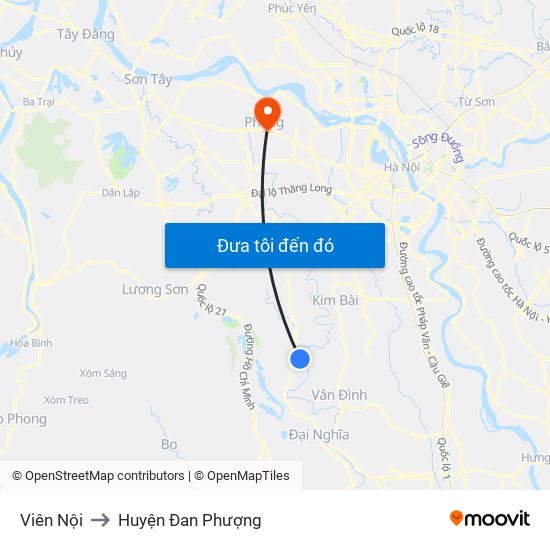 Viên Nội to Huyện Đan Phượng map