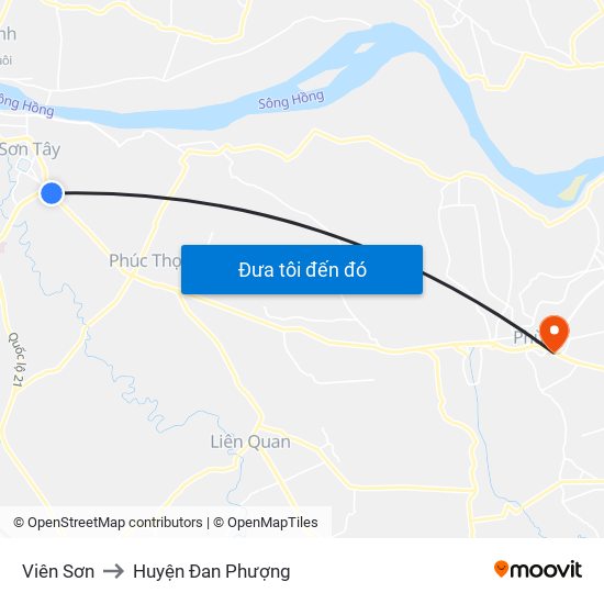 Viên Sơn to Huyện Đan Phượng map