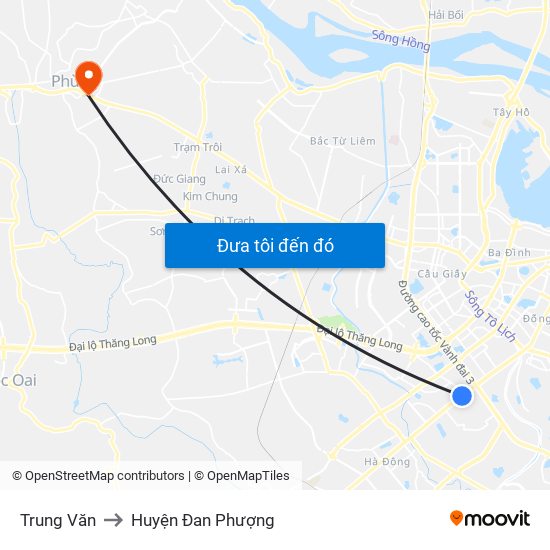 Trung Văn to Huyện Đan Phượng map