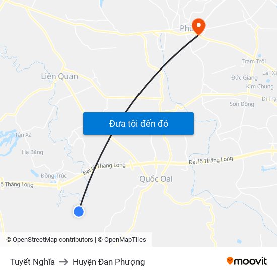 Tuyết Nghĩa to Huyện Đan Phượng map