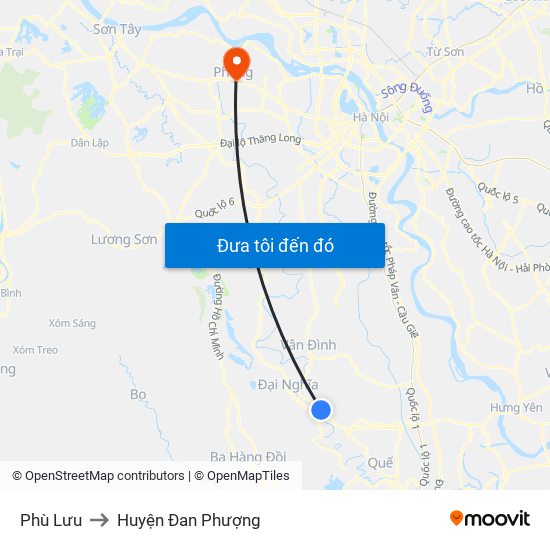 Phù Lưu to Huyện Đan Phượng map