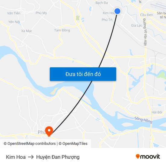 Kim Hoa to Huyện Đan Phượng map