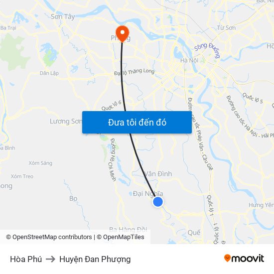 Hòa Phú to Huyện Đan Phượng map