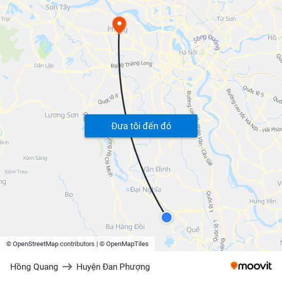 Hồng Quang to Huyện Đan Phượng map