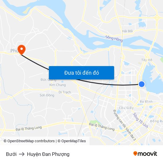 Bưởi to Huyện Đan Phượng map