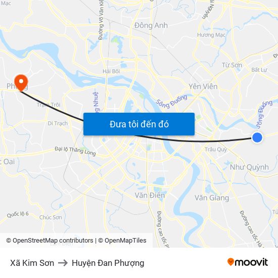 Xã Kim Sơn to Huyện Đan Phượng map