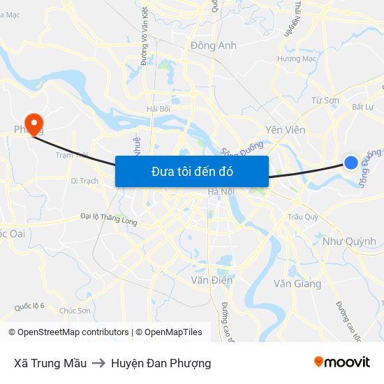 Xã Trung Mầu to Huyện Đan Phượng map