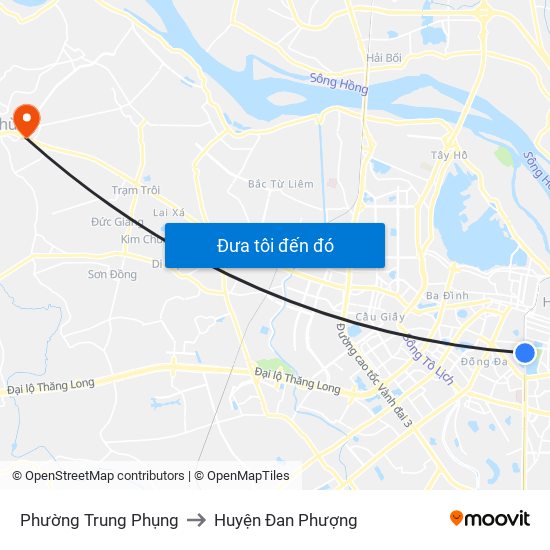 Phường Trung Phụng to Huyện Đan Phượng map