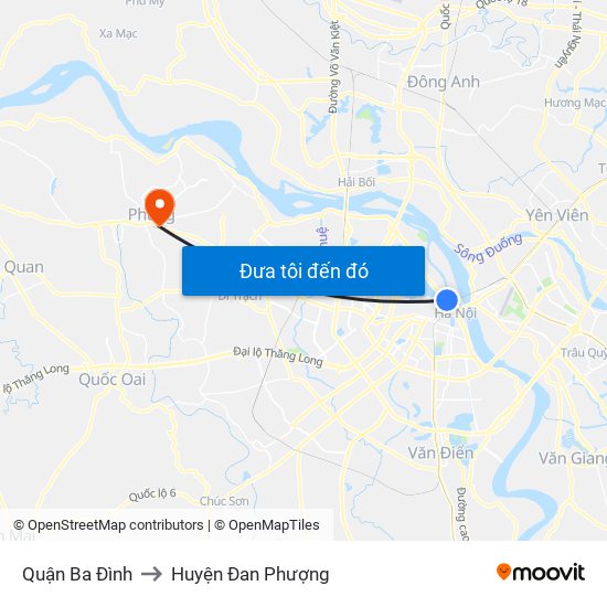 Quận Ba Đình to Huyện Đan Phượng map