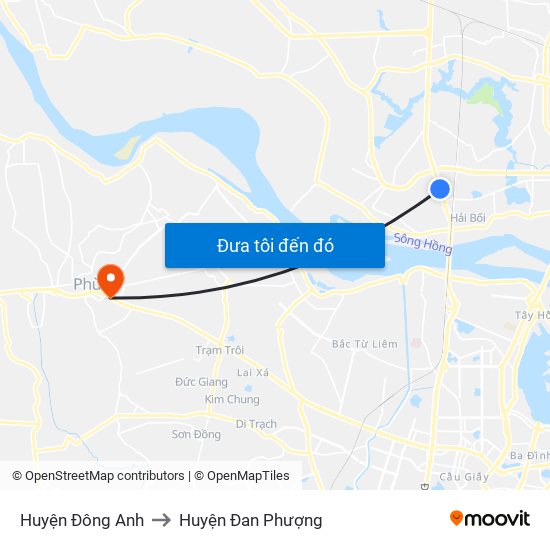 Huyện Đông Anh to Huyện Đan Phượng map