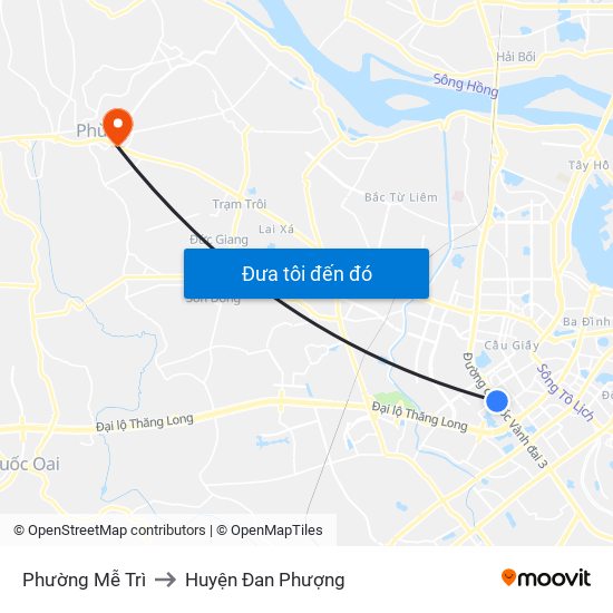 Phường Mễ Trì to Huyện Đan Phượng map