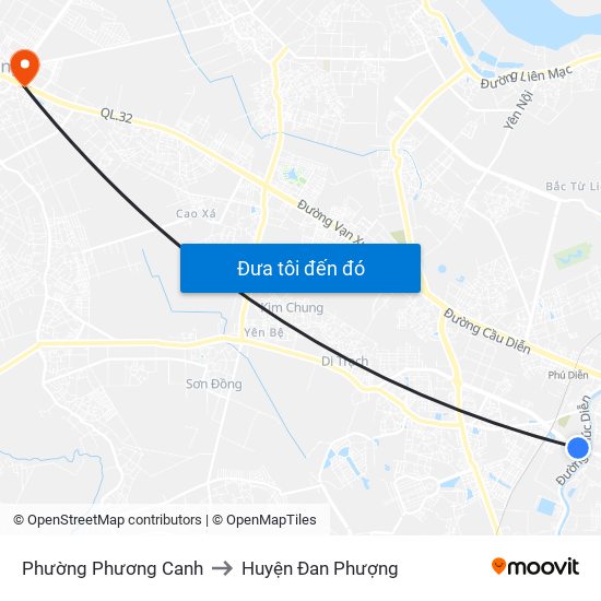 Phường Phương Canh to Huyện Đan Phượng map