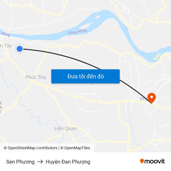 Sen Phương to Huyện Đan Phượng map