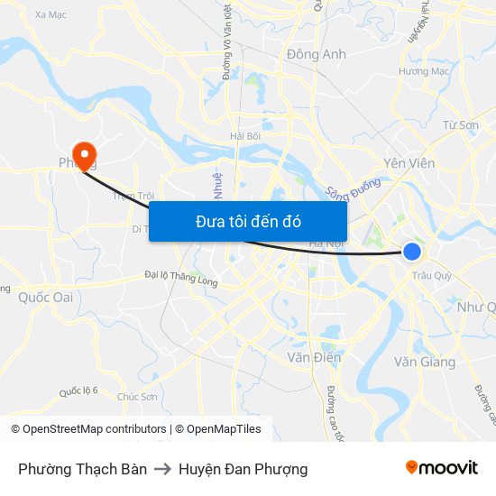 Phường Thạch Bàn to Huyện Đan Phượng map