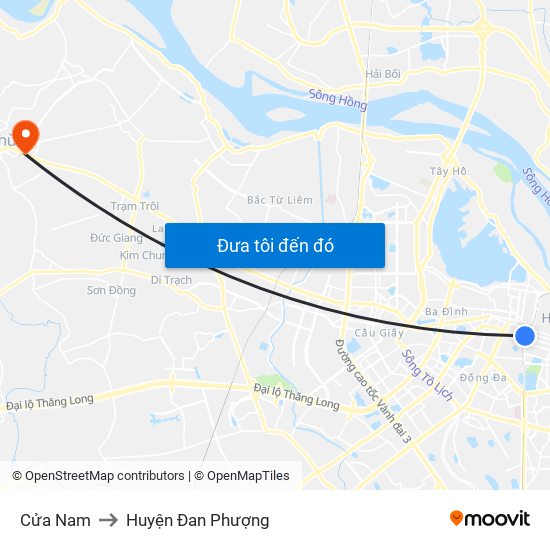 Cửa Nam to Huyện Đan Phượng map