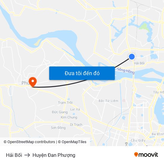 Hải Bối to Huyện Đan Phượng map