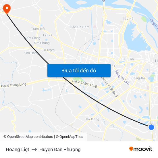 Hoàng Liệt to Huyện Đan Phượng map