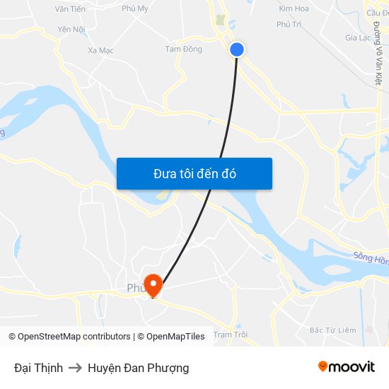 Đại Thịnh to Huyện Đan Phượng map