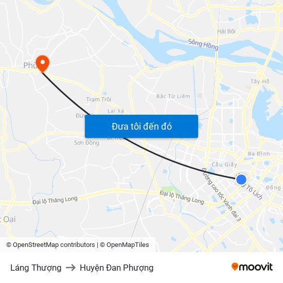 Láng Thượng to Huyện Đan Phượng map