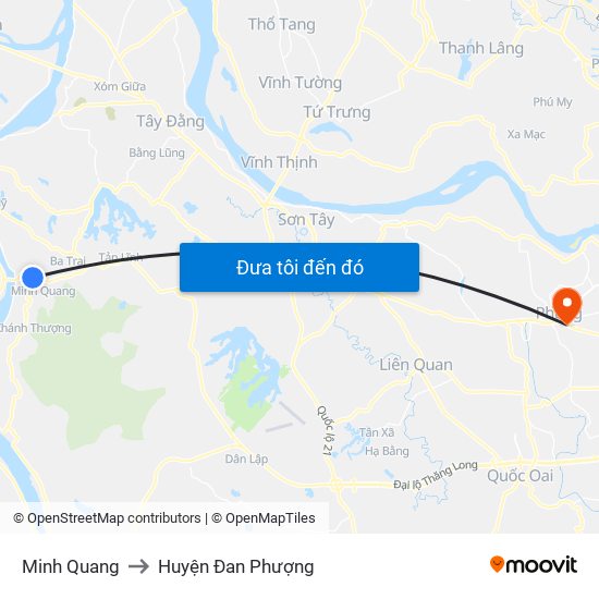 Minh Quang to Huyện Đan Phượng map