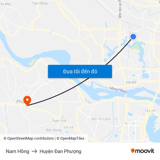 Nam Hồng to Huyện Đan Phượng map