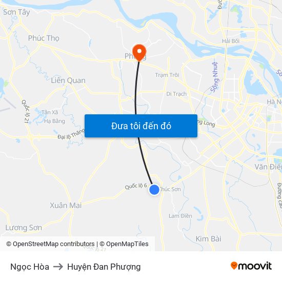 Ngọc Hòa to Huyện Đan Phượng map