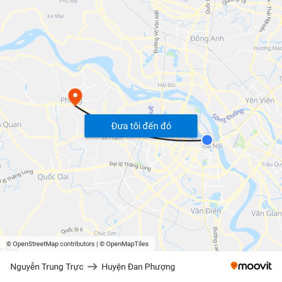 Nguyễn Trung Trực to Huyện Đan Phượng map