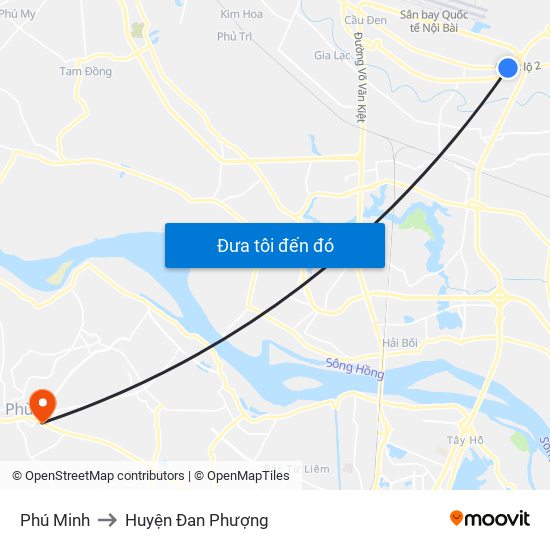 Phú Minh to Huyện Đan Phượng map