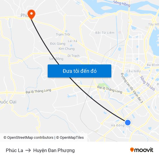 Phúc La to Huyện Đan Phượng map