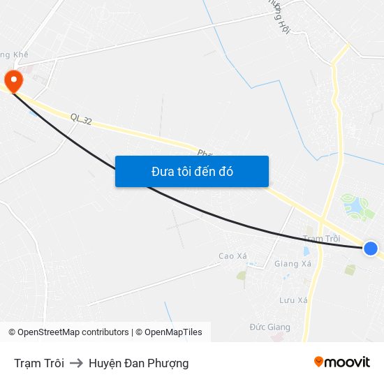 Trạm Trôi to Huyện Đan Phượng map