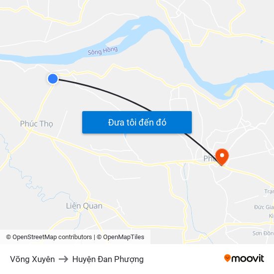 Võng Xuyên to Huyện Đan Phượng map